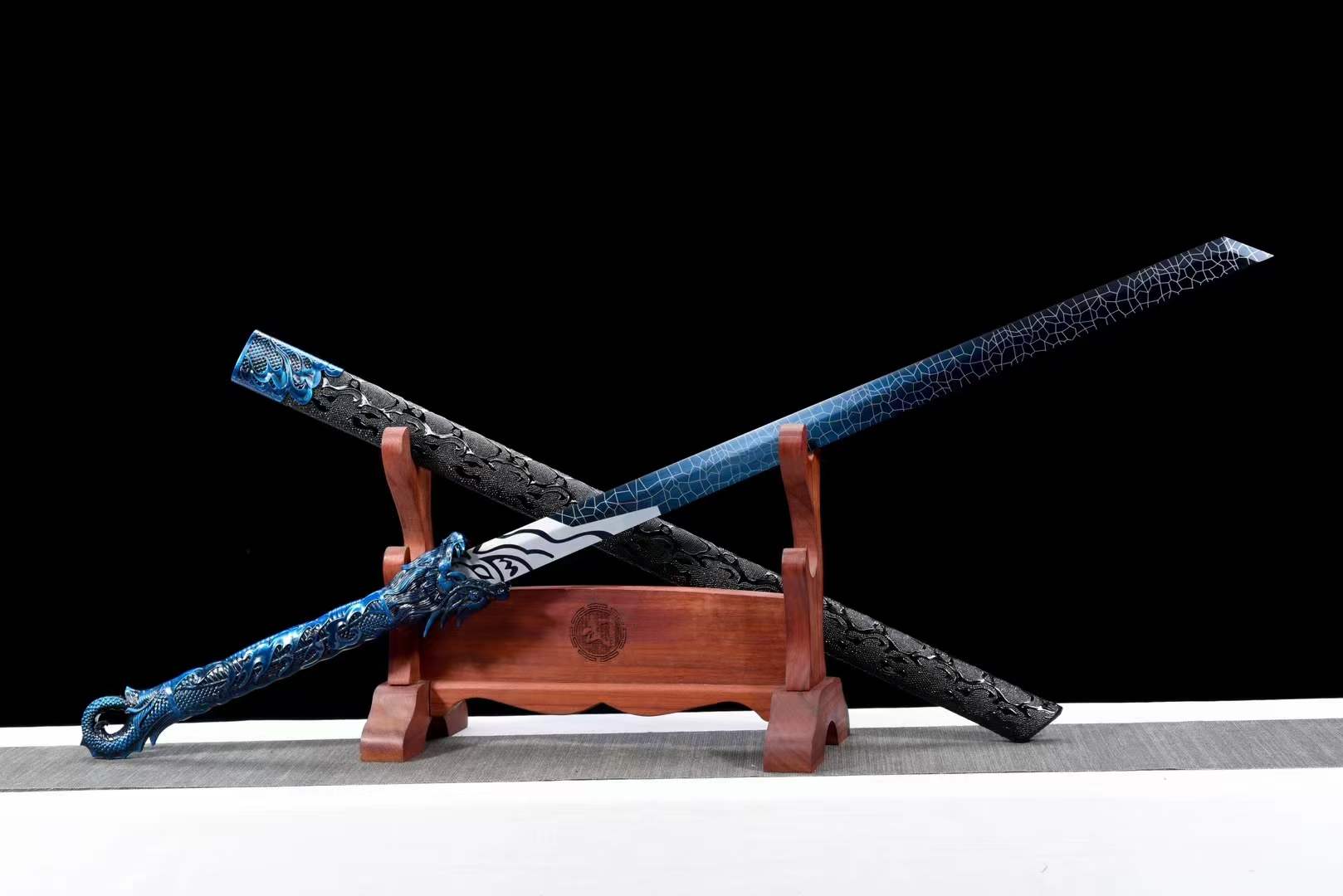 Handmade Thousand Blade Magic Dragon With Blue Blade – BoxKatana